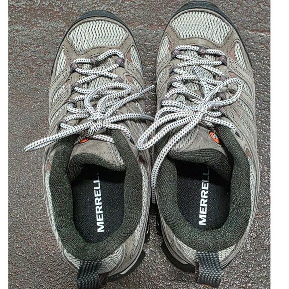 Merrell Women Moab 3 J035888 sz 7.5 W wide tan brown Hiking Shoe Sneaker Vibram - Picture 4 of 11